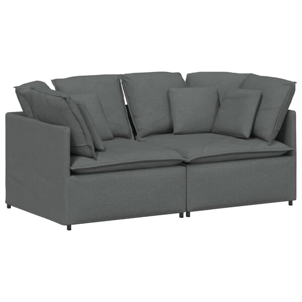 vidaXL Canapé modulaire avec coussins en tissu gris foncé