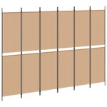 vidaXL Paravent à 6 panneaux Beige 300 x 220 cm Tissu