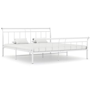 vidaXL Cadre de lit Blanc Métal 180x200 cm