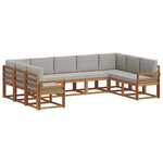 vidaXL Ensemble de canapés d'extérieur 9 Pièces Gris Naturel et Clair