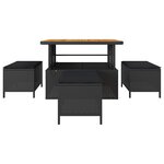 vidaXL Ensemble de salle à manger pour jardin 4 Pièces Noir Poly rotin