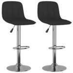 vidaXL Tabourets de bar lot de 2 noir tissu