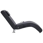 vidaXL Chaise longue de massage avec oreiller Noir Similicuir