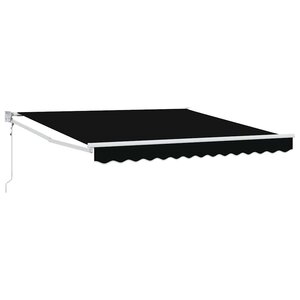 vidaXL Auvent Rétractable Noir 350 x 250 cm tissu