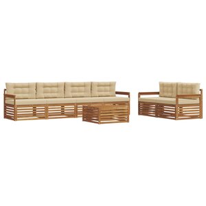 vidaXL Ensemble de canapés d'extérieur 7 pc Naturel et Beige
