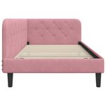 vidaXL Cadre de lit d'angle avec tête de lit Rose 90 x 190 cm Velours