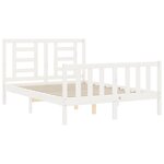 vidaXL Cadre de lit sans matelas blanc bois de pin massif