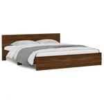 vidaXL Cadre de lit avec tête de lit chêne marron 200x200 cm