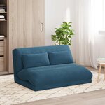 vidaXL Fauteuil de sol ajustable Bleu Velours