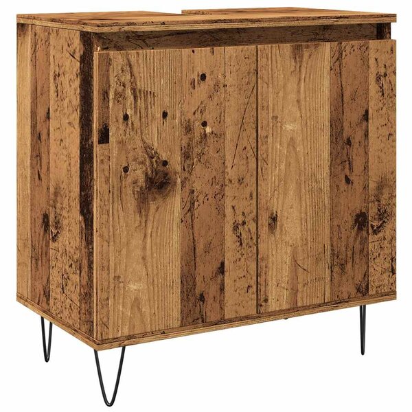 vidaXL Armoire de salle de bain vieux bois 58x33x60 cm bois ingénierie