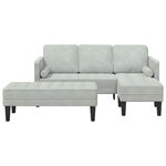 vidaXL Ensemble de Canapés 2 Pièces Gris clair 173 x 131 x 67 cm Velours