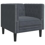 vidaXL Ensemble de Canapés 3 Pièces Gris foncé Velours