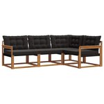 vidaXL Ensemble de canapés d'extérieur 4 pc Naturel et Noir