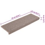 vidaXL Tapis d'escalier 15 Pièces 65x21x4 cm Marron clair