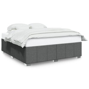 vidaXL Cadre de lit sans matelas gris foncé 200x200 cm tissu
