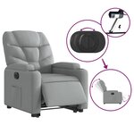 vidaXL Fauteuil inclinable électrique gris clair tissu