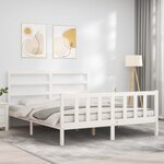 vidaXL Cadre de lit avec tête de lit blanc 160x200 cm bois massif