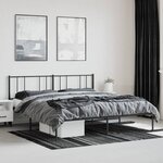 vidaXL Cadre de lit métal avec tête de lit noir 193x203 cm