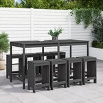 vidaXL Ensemble de bar de jardin 9 Pièces gris bois de pin massif