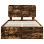 vidaXL Cadre de lit Chêne fumé 135 x 190 cm Pin massif