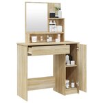 vidaXL Coiffeuse avec miroir chêne sonoma 86 5x35x136 cm
