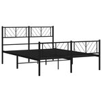vidaXL Cadre de lit métal sans matelas avec pied de lit noir 150x200cm