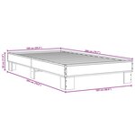 vidaXL Cadre de lit chêne sonoma 100x200 cm bois d'ingénierie et métal