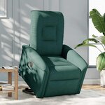 vidaXL Fauteuil inclinable électrique vert foncé tissu