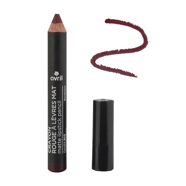 Avril - crayon rouge à lèvres certifié bio - mat bordeaux