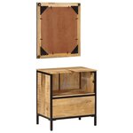 vidaXL Ensemble de meubles salle de bain 2 Pièces fer et bois de manguier