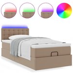 vidaXL Cadre de lit ottoman et matelas cappuccino 90x190 cm similicuir