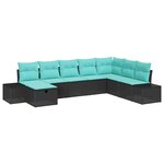 vidaXL Ensemble de canapé de jardin avec coussin 8 Pièces Noir polyrotin