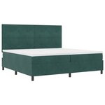 lit box spring vidaXL avec matelas et LED vert foncé 200x200 cm en velours