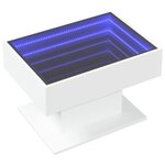 vidaXL Table basse avec LED blanc 70x50x45 cm bois d'ingénierie