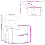 vidaXL Fauteuil inclinable électrique gris foncé tissu