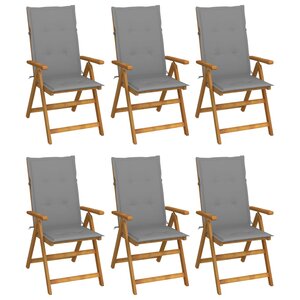 vidaXL Chaises pliables de jardin lot de 6 avec coussins Bois d'acacia