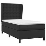 vidaXL Sommier à lattes de lit avec matelas Noir 80x200cm Similicuir