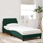 vidaXL Lit avec matelas Dover vert foncé 80x200 cm velours