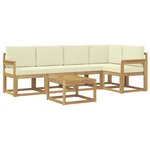 vidaXL Ensemble de canapés d'extérieur 6 Pièces Blanc et crème