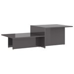 Vidaxl table basse gris brillant 111 5x50x33 cm bois d'ingénierie