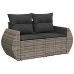 vidaXL Ensemble de canapé de jardin 10 Pièces Gris 110 x 55 x 71 cm