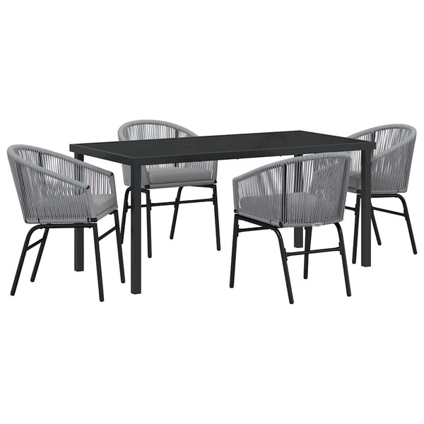 vidaXL Ensemble de salle à manger pour jardin 5 Pièces Anthracite