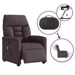 vidaXL Fauteuil de massage inclinable électrique Marron foncé Tissu