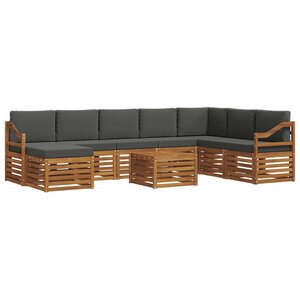 vidaXL Ensemble de canapés d'extérieur 9 pc Naturel et Anthracite