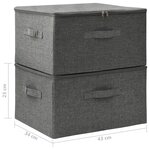 vidaXL Boîtes de rangement 2 Pièces Tissu 43x34x23 cm Anthracite