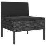 Salon de jardin meuble d'extérieur ensemble de mobilier 6 pièces avec coussins résine tressée noir 02_0016910