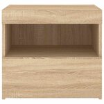 vidaXL Table de chevet avec lumières LED chêne sonoma 50x40x45 cm