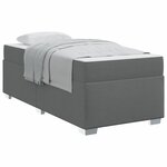 vidaXL Cadre de lit avec matelas Gris foncé 100 x 200 cm tissu