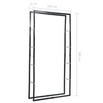 vidaXL Portant de bois de chauffage Noir 100x25x200 cm Acier