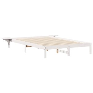 vidaXL Cadre de lit avec tables de chevet Blanc 160 x 210 cm